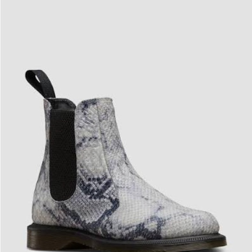 Dr. Martens Womens Flora Snakeskin Chelsea Boots